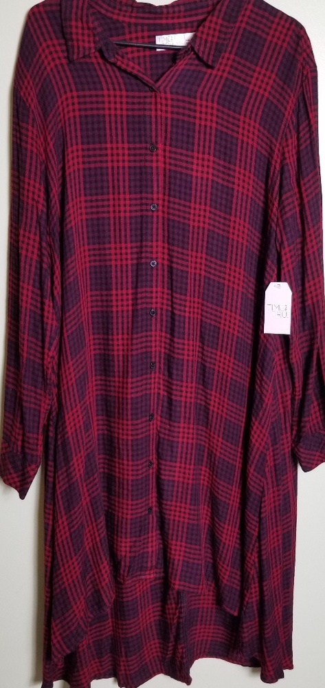 Time and True Plaid Dress